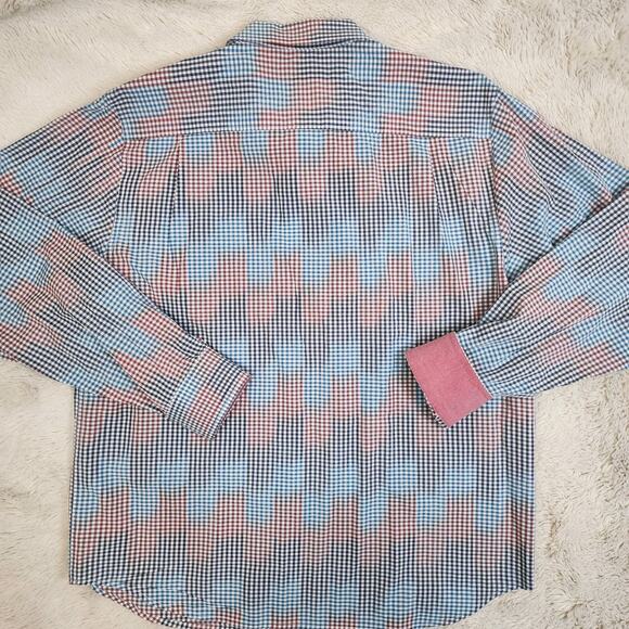 Tommy Bahama Shirt Mens Large Gingham Marlin Flip Cuff Button Down Long Sleeve - Picture 5 of 8